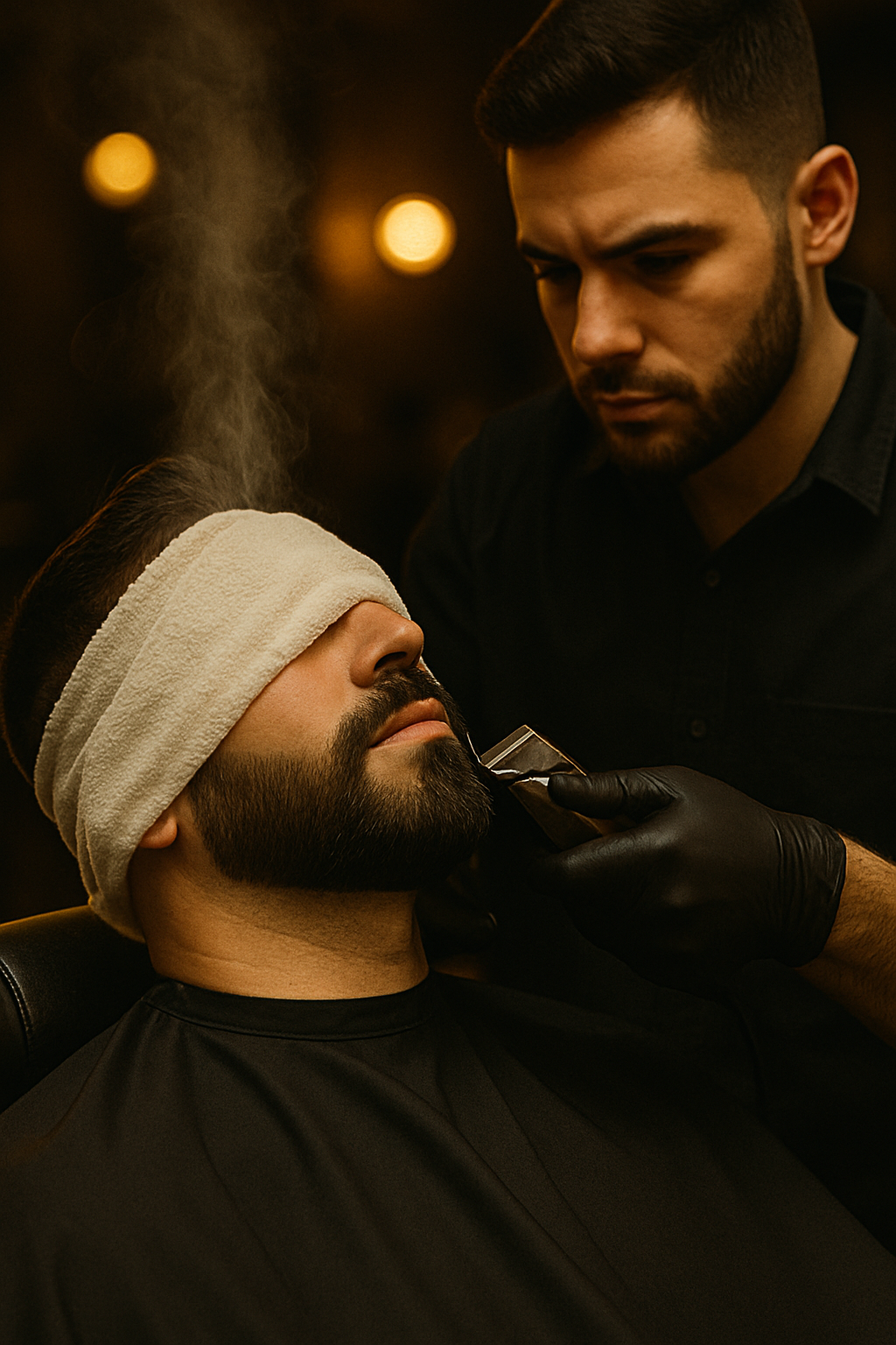 Beard sculpt with razor